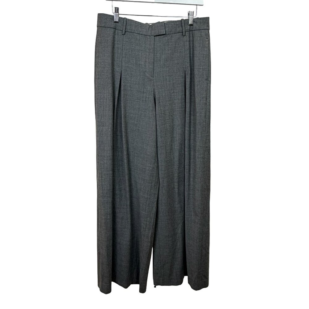 J. Crew Gray Wide Leg Pleated Trousers Size 12